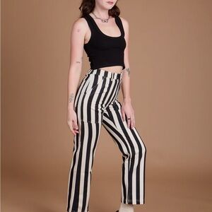 Big Bud Press Black & White Vertical Stripe Wide-Leg Pants